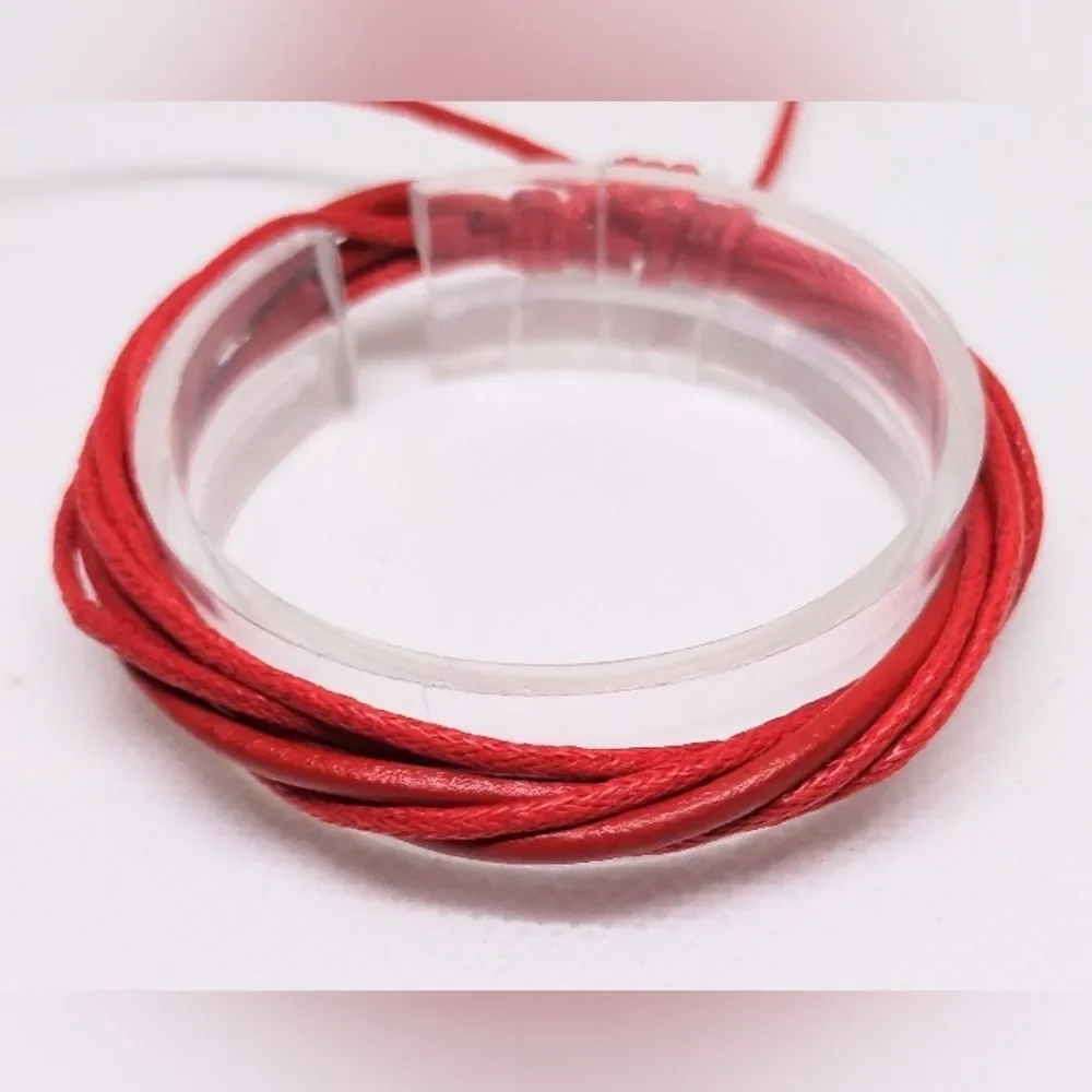Men's bracelet leather layered Red new e94